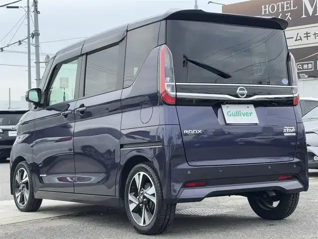 日産 ルークス HWS Gターボ プロパイロットED 徳島県 2020(令2)年 2.7万km アメジストパープル 9インチ純正SDナビ/・Bluetooth・フルセグ・CD・DVD・SD/全方位カメラ/エマージェンシーブレーキ/プロパイロット/ドライブレコーダー/両側パワースライドドア/スマートキー/スペアキー/プッシュスタート