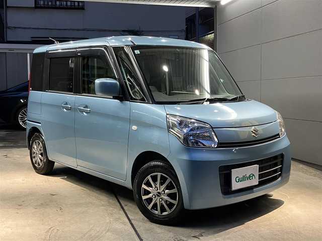 スズキ スペーシア G 東京都 2015(平27)年 1.5万km フィズブルーパールメタリック スマートキー/スペアキー/フロアマット/ドアバイザー/社外メモリーナビ/・CD／ワンセグTV/Wエアバック
