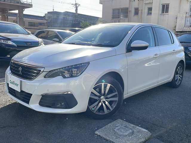 プジョー ３０８ アリュール スペシャルED 宮崎県 2018(平30)年 9.4万km ネイクルホワイト 純正ナビ Bluetooth ETC 全方位カメラ フルセグTV USB入力端子 前方のみドライブレコーダー LEDライト 純正フロアマット 純正アルミホイール ハーフレザーシート 前後コーナーセンサ-