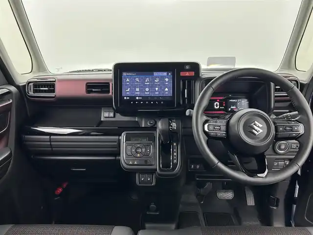 スズキ スペーシア カスタム HYBRID XS ターボ 熊本県 2024(令6)年 0.6万km インディゴブルーメタリック 純正ナビ（ＡｐｐｌＣａｒＰｌａｙ・ＡｎｄｒｏｉｄＡｕｔｏ・ＢＴ・フルセグ・ＵＳＢ）/全周囲カメラ　/両側パワースライドドア　/前後クリアランスソナー　/前席シートヒーター　/ステアリングヒーター/スズキセーフティサポート/・衝突軽減ブレーキ/・誤発進制御機能/・車線逸脱抑制機能/・ふらつき警報機能/・アダブティブクルーズコントロール/・標識認識システム/・発進お知らせ機能/横滑り防止/アイドリングストップ/純正フロアマット/純正１５インチAW/オートライト/LEDヘッドライト/フォグライト/スマートキー/プッシュスタート/スペアキー1本