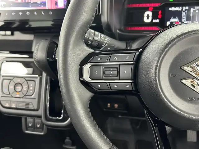 スズキ スペーシア カスタム HYBRID XS ターボ 熊本県 2024(令6)年 0.6万km インディゴブルーメタリック 純正ナビ（ＡｐｐｌＣａｒＰｌａｙ・ＡｎｄｒｏｉｄＡｕｔｏ・ＢＴ・フルセグ・ＵＳＢ）/全周囲カメラ　/両側パワースライドドア　/前後クリアランスソナー　/前席シートヒーター　/ステアリングヒーター/スズキセーフティサポート/・衝突軽減ブレーキ/・誤発進制御機能/・車線逸脱抑制機能/・ふらつき警報機能/・アダブティブクルーズコントロール/・標識認識システム/・発進お知らせ機能/横滑り防止/アイドリングストップ/純正フロアマット/純正１５インチAW/オートライト/LEDヘッドライト/フォグライト/スマートキー/プッシュスタート/スペアキー1本