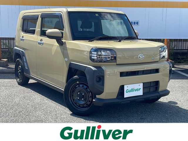 ダイハツ タフト X 山口県 2022(令4)年 2.1万km サンドベージュメタリック ガラスルーフ/社外ナビ/CD/USB/BT/ワンセグTV/バックカメラ/純正LEDヘッドライト/オートライト/ヘッドライトレベライザー/衝突被害軽減ブレーキ/横滑り防止/コーナーセンサー/アイドリングストップ/オートパーキングホールド/スマートキー/ドライブレコーダー/フロアマット/ドアバイザー/ETC/電動格納ドアミラー（オート機能付き)