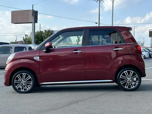 ダイハツ キャスト スタイル G ターボ VS SAⅢ 愛媛県 2020(令2)年 3.3万km ファイアークォーツレッドM 社外ディスプレイオーディオ/（FA/AM/Bluetooth/iPod/AUX）/アラウンドビューモニター/衝突軽減ブレーキ/レーンキープアシスト/シートヒーター/ETC/前後ドライブレコーダー/クリアランスソナー/オートハイビーム/LEDヘッドライト/横滑り防止装置/USB入力端子/HDMIケーブル/純正15インチAW/純正フロアマット/プッシュスタート/スマートキー