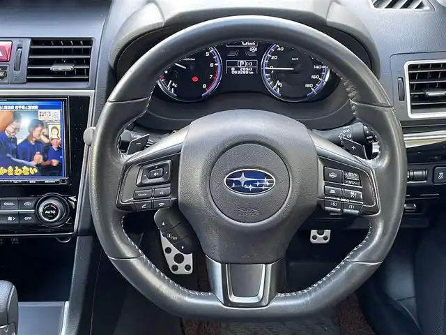 スバル レヴォーグ 1．6GTアイサイト Vスポーツ 千葉県 2019(令1)年 6.4万km クリスタルブラックシリカ 社外ナビ【フルセグ、BT、DVD、USB】/純正18インチアルミホイール/アイサイト/パドルシフト/クルーズコントロール/前席シートヒーター/アイドリングストップ/コーナーセンサー（リア）/フロント・サイド・バックカメラ/BSM/ETC/USB充電×４/デュアルAC/トノカバー/社外フロアマット/保証書/取説・ナビ説/スペアキー