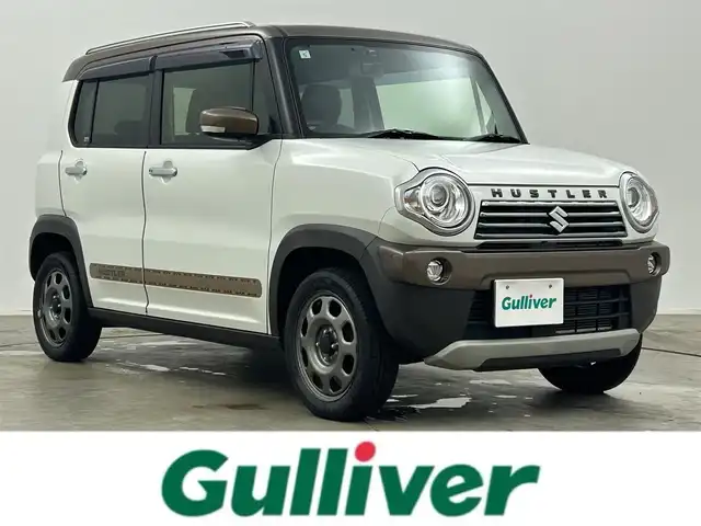 スズキ ハスラー ワンダラー 岡山県 2019(令1)年 4.4万km ピュアホワイトパール/ウッディブラウン2トーンルーフ メモリナビゲーション/（CD/DVD/BT/USB/フルセグ）/合皮ハーフレザー/バックカメラ/ビルトインＥＴＣ/衝突軽減ブレーキ/踏み間違い防止/シートヒーター/ドライブレコーダー（前）/プッシュスタート/ルーフレール/ＨＩＤヘッドライト/レーンキープアシスト/アイドリングストップ/ISOFIX/ステアリングスイッチ/チルトステアリング/シートリフター/ウインカーミラー/ドアバイザー/オートライト/フォグランプ/スマートキー×1