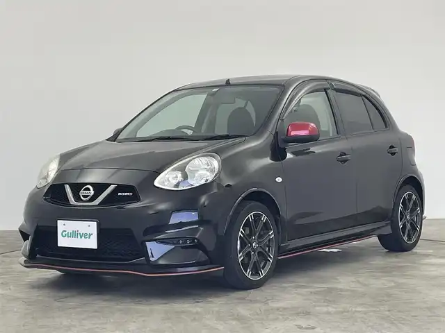 日産 マーチ ニスモ 群馬県 2016(平28)年 3.2万km ピュアブラック 純正７インチナビ　純正１６インチアルミホイール　ＡＢＳ　横滑り防止装置　ビルトインＥＴＣ　アイドリングストップ　インテリジェントキー　盗難防止装置　プッシュスタート　オートライト　オートエアコン　禁煙