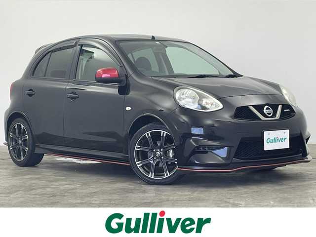 日産 マーチ ニスモ 群馬県 2016(平28)年 3.2万km ピュアブラック 純正７インチナビ　純正１６インチアルミホイール　ＡＢＳ　横滑り防止装置　ビルトインＥＴＣ　アイドリングストップ　インテリジェントキー　盗難防止装置　プッシュスタート　オートライト　オートエアコン　禁煙
