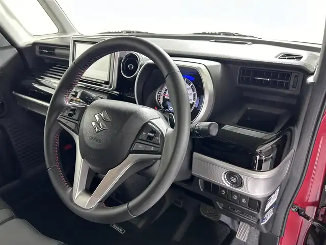 スズキ スペーシア カスタム HYBRID XS ターボ 佐賀県 2020(令2)年 7.4万km フェニックスレッドパール 純正８インチナビ【CN-RZ853】/（フルセグTV/CD/DVD/SD/BT/AM・FM）/前後ドライブレコーダー/衝突被害軽減システム/レーンアシスト/コーナーセンサー/追従型クルーズコントロール/後席サーキュレーター/シートヒーター/両側パワースライド/純正ＬＥＤヘッドライト/オートライト/純正アルミホイール/純正フロアマット/ベンチシート/ターボ/後席サンシェード