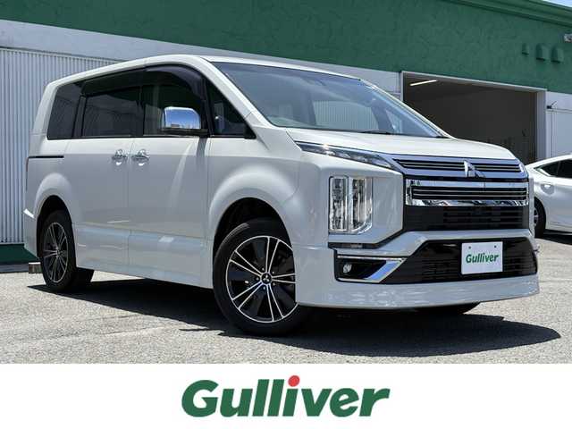 三菱 デリカＤ：５ アーバンギア G パワーパッケージ 徳島県 2019(平31)年 2.8万km ウォームホワイトパール 純正10インチナビ　/フルセグ/バックカメラ/全方位カメラ/追従式クルーズコントロール/ビルトインETC/前方ドライブレコーダー/両側電動スライドドア/エレクトリックテールゲート/純正リアカーテン/前席シートヒーター/パワーシート/エレクトリックテールゲート/純正フロアマット/スマートキー