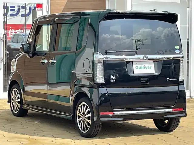 ホンダ Ｎ ＢＯＸ カスタム G ターボ Lパッケージ 宮崎県 2016(平28)年 5.2万km スマートブラック ケンウッド8型ナビ/フルセグTV/両側パワースライドドア/バックカメラ/ビルトインETC/クルーズコントロール/ターボ/HIDヘッドランプ/オートライト/オートエアコン/革巻きステアリング/パドルシフト/ハーフレザーシート/シートバックテーブル/純正15インチアルミホイール/スマートキー/プッシュエンジンスタート/禁煙車