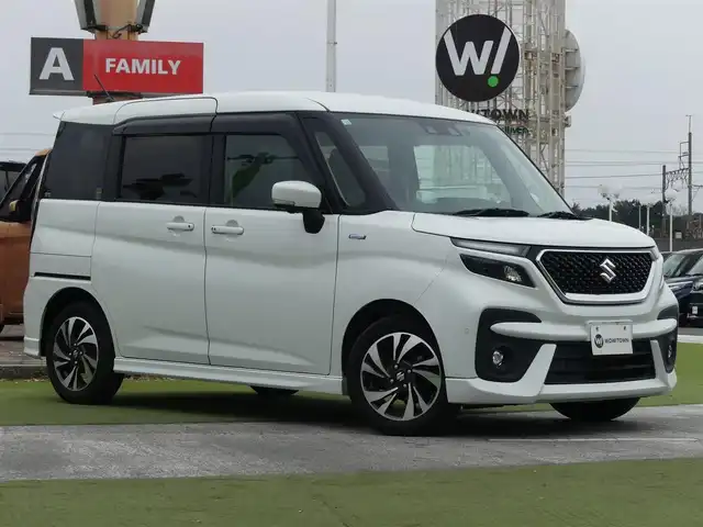 スズキ ソリオ バンディット HV MV 千葉県 2020(令2)年 7.1万km ピュアホワイトP 165/70R14/デュアルカメラブレーキサポート/レーダークルーズコントロール/アイドリングストップ/両側パワースライドドア/純正メモリーナビ/地デジTV/【DVD/CD再生機能　Bluetooth接続】/【Apple CarPlay　Android Auto対応】/全方位モニター/ドライブレコーダー（前後撮影）/ヘッドアップディスプレイ/革巻きステアリング/ETC/LEDヘッドライト/フォグライト/ウインカーミラー/コーナーセンサー/純正14インチアルミホイル/サイド/カーテンエアバッグ/携帯リモコン