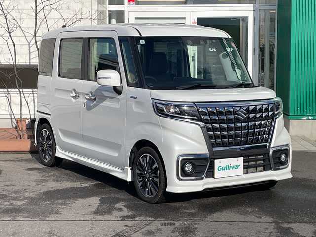 スズキ スペーシア カスタム HYBRID XS 青森県 2023(令5)年 4.3万km ピュアホワイトP 4WD/社外メモリナビ/CD・DVD・Bluetooth・SD/バックカメラ/両側パワースライドドア/合皮コンビシート/前席シートヒーター/ヘッドアップディスプレイ/セーフティサポート/デュアルカメラブレーキサポート/アダプティブクルーズコントロール/車線逸脱警報機能/誤発進抑制機能/ハイビームアシスト/リアパーキングセンサー/前方ドライブレコーダー/ビルトインETC/シートバックテーブル/後席サンシェード/スリムサーキュレーター/LEDヘッドライト/LEDフォグランプ/純正15インチアルミ/スマートキー/プッシュスタート