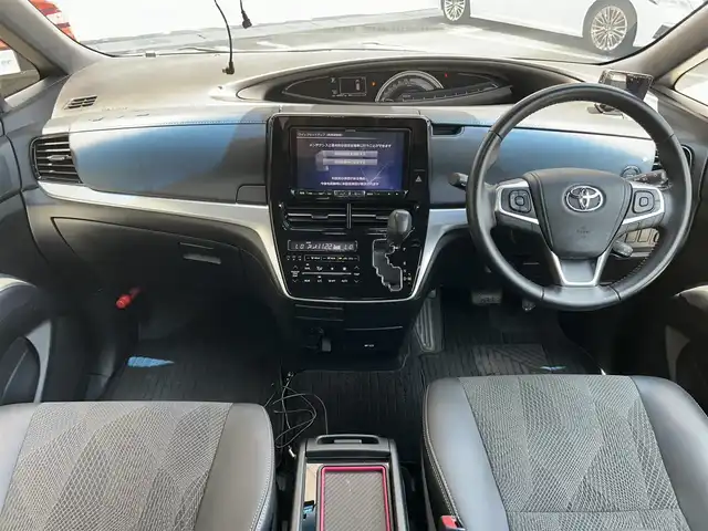 トヨタ エスティマ アエラス プレミアム 兵庫県 2016(平28)年 4.5万km ブラック ９インチ社外ナビ　/　　(AM/FM/CD/DVD/TV/BT)/フルセグTV/バックカメラ/社外バックモニター/ETC/両側パワースライドドア/衝突軽減ブレーキ/クルーズコントロール/ドライブレコーダー/ハーフレザーシート/パワーシート/オートライト/オートハイビーム/ＬＥＤライト　　/純正アルミホイール/スマートキー/電動格納ミラー/純正フロアマット