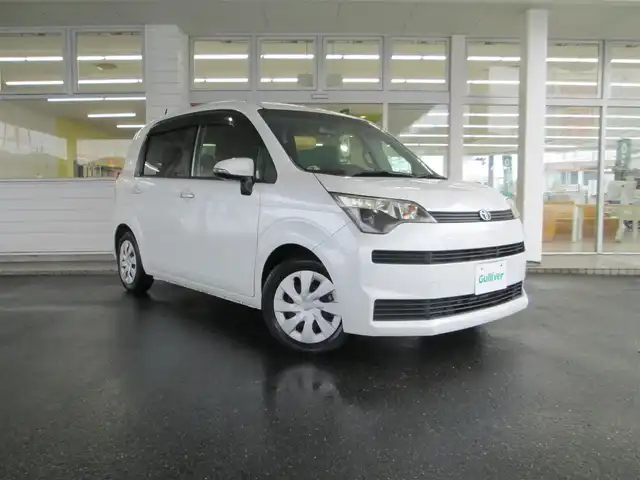 トヨタ スペイド G 千葉県 2014(平26)年 2.4万km ホワイトパールクリスタルシャイン ワンオーナー/純正SDナビ、フルセグTV/バックカメラ/純正オーディオ【DVD/CD/BT/SD】/片側パワースライドドア/プッシュスタート/ヘッドライトレベライザー/革巻きステアリング/ナビ連動ステアリングスイッチ/運転席シートヒーター/横滑り防止装置/ビルトインETC、スペアキー/取扱説明書/新車時保証書