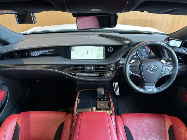 レクサス ＬＳ 500 Fスポーツ 宮城県 2018(平30)年 4.2万km ホワイトノーヴァガラスフレーク モデリスタエアロ/LexusSafetySystem+/ヘッドアップディスプレイ/純正ナビゲーションシステム/フルセグTV/全方位カメラ/レッドハーフレザーシート/エアシート/シートヒーター/メモリ機能付きパワーシート/三眼LEDヘッドライト/オートマチックハイビーム/純正20インチAW/スマートキー/パワートランクリッド/デジタルインナーミラー /ドライブレコーダー/ETC2.0車載器/ディーラー点検記録簿