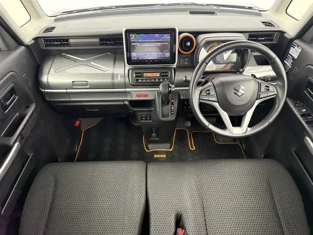 スズキ スペーシア ギア HYBRID XZターボ 愛知県 2019(令1)年 6.5万km ツールグリーンパールメタリック/ガンメタリック2トーンルーフ 純正8型ナビ（フルセグ、CD、DVD、Bluetooth）/ETC/Bカメラ/両側パワスラドア/衝突軽減ブレーキ/レーンキープアシスト/HUD/シートヒーター（D+N)/ドラレコ前方/パドルシフト/LEDヘッドライト/フォグライト/ルーフレール/オートライト/純正フロアマット/スマートキー/横滑り防止装置