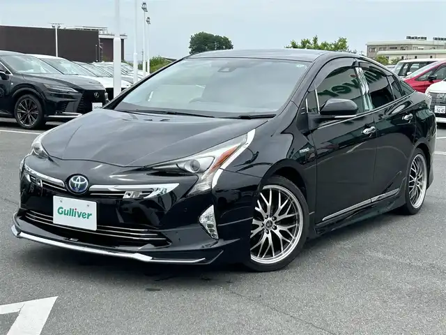 トヨタ プリウス Sセーフティプラス 奈良県 2017(平29)年 5.2万km アティチュードブラックマイカ 純正ナビ　/フルセグＴＶ　/モデリスタエアロ　/追従型クルーズコントロール　/バックカメラ　/前後コーナーセンサー　/ＨＵＤ　/デジタルインナーミラー　/前後ドライブレコーダー　/社外１８インチアルミホイール　/ＥＴＣ/衝突被害軽減システム/LEDヘッドライト