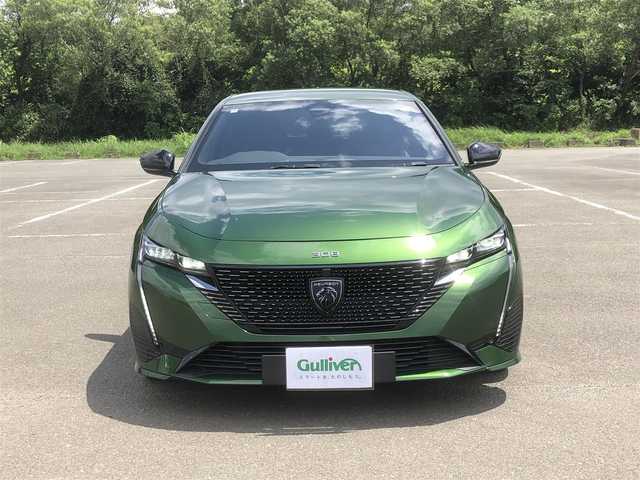 プジョー ３０８ GT ブルーHDi 福岡県 2022(令4)年 1.2万km ＤグリーンＭ コネクトアドバンスド/　10インチタッチスクリーン/コネクトナビ/i-toggle/360°ビジョン（フロントカメラ/サイドカメラ）/レーンポジションアシスト/アクティブセーフティブレーキ/トラフィックサインインフォメーション/アクティブクルーズコントロール/ブラインドスポットモニターロングレンジ/マトリクスLEDヘッドライト/GTロゴ付きディンプル革巻きステアリング/ステアリングヒーター/ハーフレザーシート/プッシュスタート/D席パワーシート/前席シートヒーター/純正18インチアルミホイール/純正フロアマット/ETC/保証書/取扱説明書