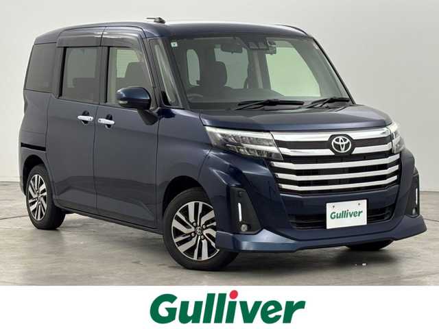 トヨタ ルーミー カスタムG 福岡県 2021(令3)年 3.3万km レーザーブルークリスタルシャイン 純正ナビ／フルセグＴＶ　/バックカメラ　/ビルトインＥＴＣ　/前後ドラレコ　/レーダークルコン　/コーナーセンサー　/衝突被害軽減　/横滑り防止装置　/アイドリングストップ　/両側電動スライドドア　/純正１４インチＡＷ