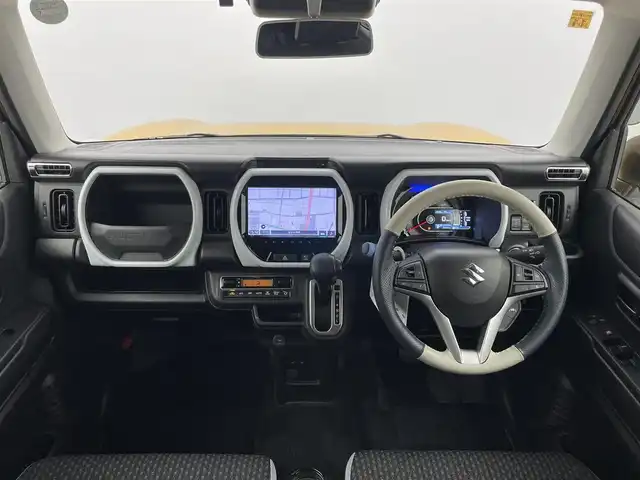 スズキ ハスラー HYBRID G 富山県 2022(令4)年 2.1万km アクティブイエロー/ソフトベージュメタリック 純正9インチナビ/(AM/FM/CD/DVD/USB/BT)/フルセグTV/アラウンドビューモニター/衝突被害軽減ブレーキ/アダプティブクルーズコントロール/レーンキープアシスト/オートマチックハイビーム/LEDヘッドライト/リアパーキングセンサー/前席シートヒーター/ビルトインETC/前席シートヒーター/アイドリングストップ/スマートキー/プッシュスタート