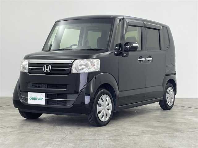 ホンダ Ｎ ＢＯＸ G Lパッケージ 群馬県 2016(平28)年 5万km スマートブラック フリップダウンモニター　社外７インチナビ　両側パワースライドドア　ベンチシート　ステアリングリモコン　横滑り防止装置　ＥＴＣ　スマートキー　スペアキー　ダブルエアバッグ　ＡＢＳ　盗難防止装置　禁煙車