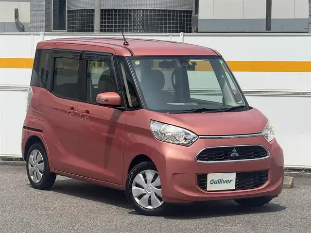 三菱 ｅＫスペース G セーフティパッケージ 愛知県 2018(平30)年 2.5万km コーラルピンクマイカ /禁煙車//社外メモリナビ//CD/AM/FM/BT/ワンセグTV//全方位カメラ//ETC//片側パワースライドドア//セーフティパッケージ//FCM/LDW//D席シートヒーター//オートリトラクタブルミラー//サーキュレーター//ハロゲンライト//アイドリングストップ//プッシュスタート//スマートキー//スペアキー×2//取扱説明書//保証書//記録簿H30.10-R6.7