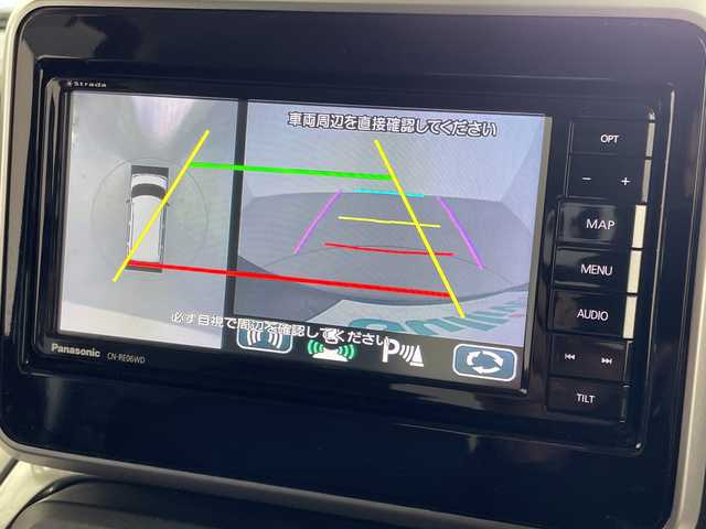 スズキ スペーシア ギア HYBRID XZ 岐阜県 2020(令2)年 2.7万km ブルーイッシュブラックパール3 社外SDナビ（CN-RE06WD)/フルセグ/BT/DVD/USB/全方位モニター/ビルトインETC/社外ドライブレコーダー/スズキセーフティサポート/デュアルカメラブレーキサポート/車線逸脱警報機能/誤発進抑制機能/先行車発進お知らせ機能/ヘッドアップディスプレイ/前席シートヒーター/アイドリングストップ/LEDオートライト/フォグランプ/両側パワースライドドア/サンシェード/シートバックテーブル/ルーフレール/純正フロアマット/サイドバイザー