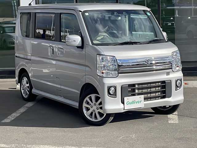 スズキ エブリィ ワゴン PZターボ スペシャル 道東・釧路十勝 2024(令6)年 0.4万km シルキーシルバーメタリック ・４WD/・純正ディスプレイオーディオ/（ラジオ・USB・ BT）/・バックカメラ/・両側パワースライドドア/・スマートキー/・プッシュスタート/・ステアリングスイッチ/・デュアルブレーキサポート/・アイドリングストップ/・コーナーセンサー/・フォグライト/・白線逸脱防止機能/・衝突被害軽減ブレーキ/・横滑り防止装置/・リアヒーター/・オートステップ/・運転席シートヒーター/・純正14インチアルミホイール/・保証書