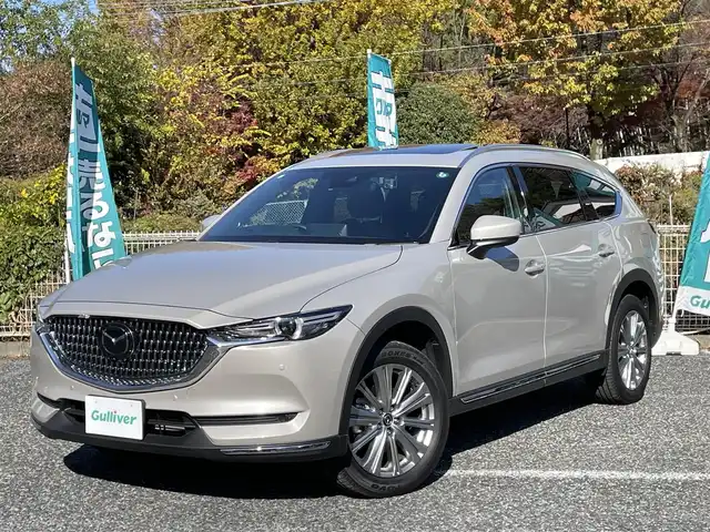 マツダ ＣＸ－８ 25T エクスクルーシブモード 埼玉県 2022(令4)年 0.6万km プラチナクォーツメタリック ワンオーナー禁煙車/サンルーフ/茶革シート/エアシート＆シートヒーター/BOSEサウンド/純正ナビTV/360度カメラ/ヘッドアップディスプレイ/前後ドラレコ/クリアランスソナー/パワーバックドア/純正19インチアルミ/ＬＥＤヘッドライト/ＢＳＭ/レーダークルーズコントロール/衝突軽減ブレーキ/プッシュスタート/スマートキーｘ２/走行５５６７キロ/保証書付整備手帳/取扱説明書