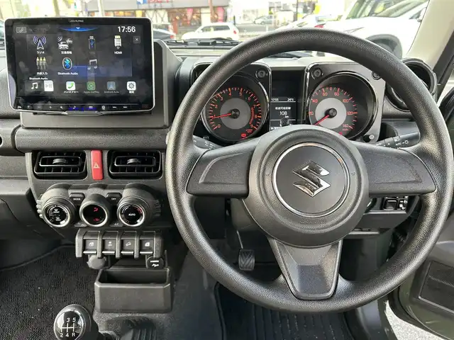 スズキ ジムニー XL 奈良県 2023(令5)年 1.9万km ジャングルグリーン ワンオーナー　/アルパインフローティングディスプレイオーディオ　/(HDMI/BT/Applecarplay)/連動前後ドライブレコーダー　/ＥＴＣ　/バックカメラ　/前席シートヒーター　/衝突被害軽減システム　/車線逸脱警報 /スペアキー