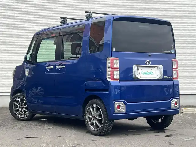ダイハツ ウェイク G ターボ SA Ⅱ 秋田県 2016(平28)年 3.5万km ブルーメタリック ４WD/社外オーディオ（AM/FM/CD)/LEDヘッドライト/ターボ/衝突軽減システム/両側パワスラ/社外アルミ/スマートキー/アイドリングストップ/コーナーセンサー/プッシュスタート/運転席シートヒーター/純正フロアマット/純正ドアバイザー/オートライト/オートエアコン/パワーステアリング/パワーウィンドウ/横滑り防止/盗難防止装置/ルーフキャリア/電動格納ミラー/保証書/取扱説明書/記録簿