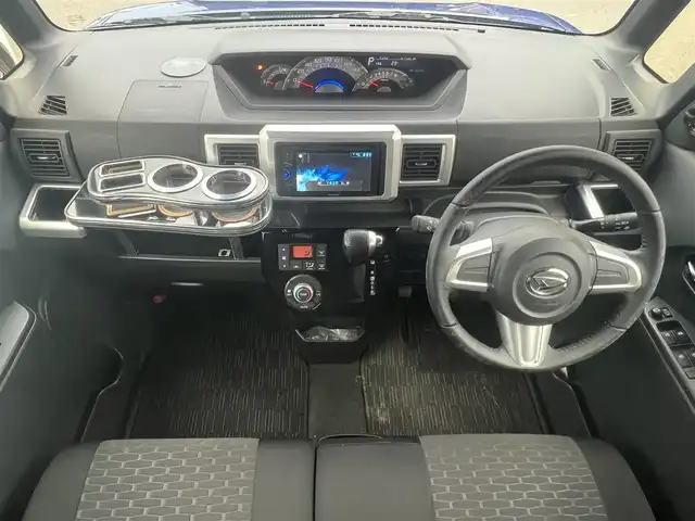 ダイハツ ウェイク G ターボ SA Ⅱ 秋田県 2016(平28)年 3.5万km ブルーメタリック ４WD/社外オーディオ（AM/FM/CD)/LEDヘッドライト/ターボ/衝突軽減システム/両側パワスラ/社外アルミ/スマートキー/アイドリングストップ/コーナーセンサー/プッシュスタート/運転席シートヒーター/純正フロアマット/純正ドアバイザー/オートライト/オートエアコン/パワーステアリング/パワーウィンドウ/横滑り防止/盗難防止装置/ルーフキャリア/電動格納ミラー/保証書/取扱説明書/記録簿