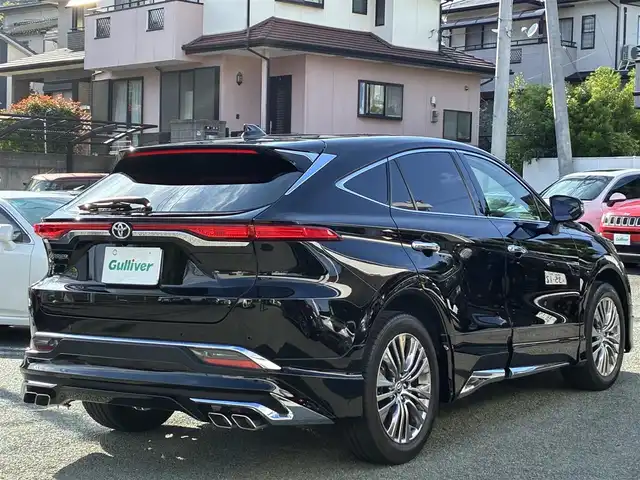 トヨタ ハリアー Z 熊本県 2021(令3)年 5.2万km 黒 ワンオーナー/調光パノラマルーフ/モデリスタエアロ/JBLプレミアムサウンド/純正ナビ/【フルセグTV/Bluetooth】/全方位カメラ/バックカメラ/デジタルインナーミラー/レーダークルーズコントロール/衝突被害軽減システム/レーンキープアシスト/コーナーセンサー/オートLEDヘッドライト/フォグランプ/オートマチックハイビーム/ハーフレザーシート/運転席パワーシート/パワーバックドア/純正19インチAW/ビルトインETC2.0/純正フロアマット/保証書/取扱説明書
