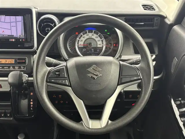 スズキ スペーシア カスタム HYBRID GS 福井県 2018(平30)年 7.9万km ピュアホワイトP カロッツェリア7型ナビ/（FM/AM/BT/AUX/Ipod/TV/CD/DVD)/４WD/片側パワースライドドア/スペアキー1本/社外フロアマット/純正LEDヘッドライト/純正フロントフォグランプ/後方コーナーセンサー/ABS/横滑り防止装置/レーンキープアシスト/衝突被害軽減システム/オートライト