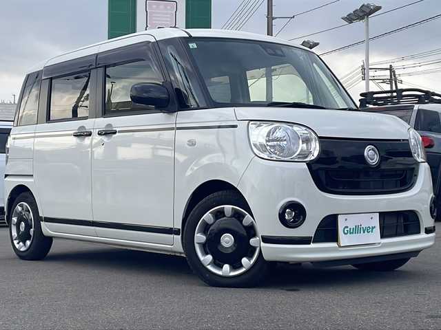 ダイハツ ムーヴ キャンバス X ブラックアクセント リミテッド SAⅢ 山口県 2019(令1)年 3.5万km パールホワイトⅢ 純正８型ナビ（フルセグTV、Bluetooth）/全方位カメラ/両側パワースライドドア/オートライト/アイドリングストップ/横滑り防止装置/衝突被害軽減ブレーキ/W＋サイドエアバック/後コーナーセンサー/スマートキー