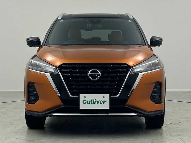 日産 キックス X ツートーンインテリアED 茨城県 2020(令2)年 4.8万km プレミアムホライズンオレンジ/ピュアブラック 2トーン ワンオーナー　純正９型ナビ　フルセグＴＶ　パノラミックビューモニター　衝突軽減ブレーキ　追従クルコン　デジタルインナーミラー　ＥＴＣ　シートヒーター　スマートキ―　ＬＥＤライト　純正アルミホイール