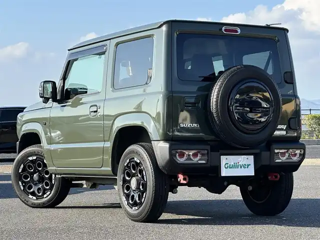 スズキ ジムニー XC 島根県 2018(平30)年 3.7万km ジャングルグリーン レーダーブレーキサポート/4WD/ターボ/社外メモリナビ(CNRE05WD)/(AM/FM/CD/DVD/SD/Bluetooth)/フルセグTV/ETC/前後ドライブレコーダー/レザー調シートカバー/D/N席シートヒーター/ステアリングスイッチ/クルーズコントロール/ヒルスタートアシスト/横滑り防止機能/車線逸脱警報システム/ヘッドライトウォッシャー/LEDヘッドライト/社外テールライト/純正フロアマット/純正ドアバイザー/純正AW付きスタッドレス車載/スマートキー/スペアキー×1/プッシュスタート/背面タイヤ/保証書
