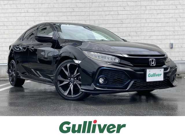 ホンダ シビック ハッチバック 静岡県 2019(令1)年 6.8万km クリスタルブラックパール HondaSENSING/純正7インチメモリーナビ(VXM-194VFi)/　AM FM CD DVD Bluetooth USB/ビルトインETC/バックモニター/レーダークルーズコントロール/LEDオートヘッドランプ/オートブレーキホールド/純正18インチアルミホイール/スマートキー2本/パドルシフト/社外レーダー探知機/フルセグTV/シートヒーター(前席)/前方ドライブレコーダー