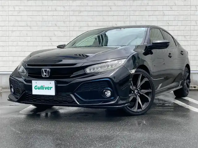 ホンダ シビック ハッチバック 静岡県 2019(令1)年 6.8万km クリスタルブラックパール HondaSENSING/純正7インチメモリーナビ(VXM-194VFi)/　AM FM CD DVD Bluetooth USB/ビルトインETC/バックモニター/レーダークルーズコントロール/LEDオートヘッドランプ/オートブレーキホールド/純正18インチアルミホイール/スマートキー2本/パドルシフト/社外レーダー探知機/フルセグTV/シートヒーター(前席)/前方ドライブレコーダー