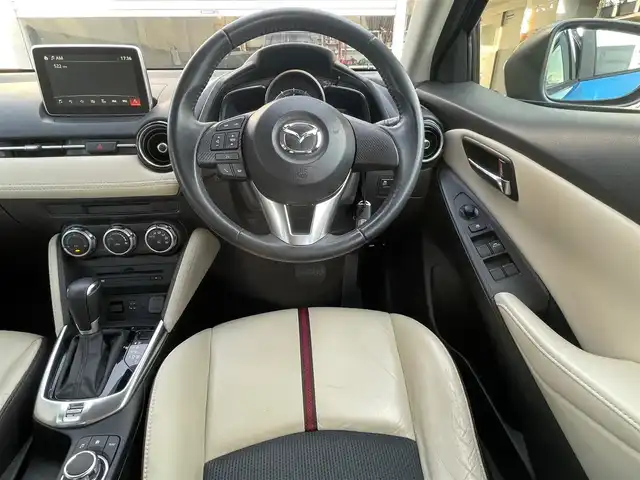 マツダ デミオ 13S Lパッケージ 島根県 2014(平26)年 7.2万km ダイナミックブルーマイカ 純正SDナビ　/フルセグTV/DVD再生/Bluetooth接続　/ＥＴＣ　/バックカメラ　/横滑り防止装置　/アイドリングストップ/スマートキー　/プッシュスタート/純正LEDヘッドライト/純正15インチアルミホイール/純正フロアマット