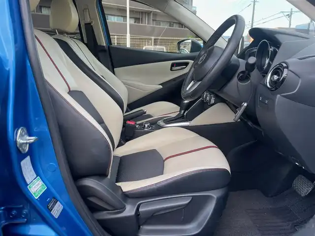 マツダ デミオ 13S Lパッケージ 島根県 2014(平26)年 7.2万km ダイナミックブルーマイカ 純正SDナビ　/フルセグTV/DVD再生/Bluetooth接続　/ＥＴＣ　/バックカメラ　/横滑り防止装置　/アイドリングストップ/スマートキー　/プッシュスタート/純正LEDヘッドライト/純正15インチアルミホイール/純正フロアマット