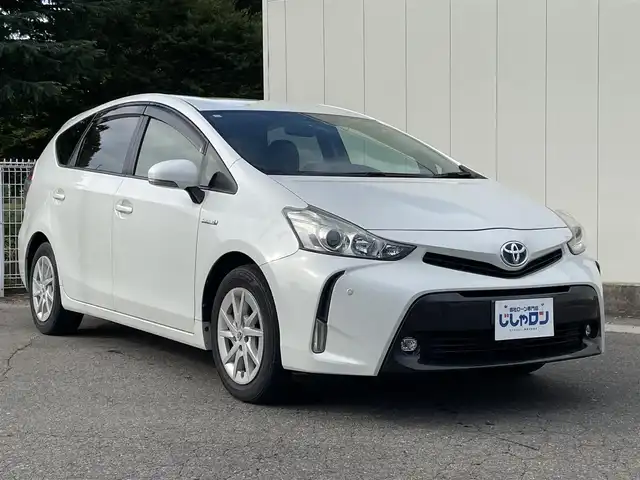 トヨタ プリウス α S 福島県 2014(平26)年 13.3万km ホワイトパールクリスタルシャイン (株)IDOMが運営する【じしゃロン福島店】の自社ローン専用車両になります。こちらは現金またはオートローンご利用時の価格です。自社ローンご希望の方は別途その旨お申付け下さい/純正SDナビ/　　（AM/FM/BT）/バックカメラ/ビルトインETC/フルセグテレビ/プッシュスタート/コーナーセンサー/純正ドアバイザー/純正フロアマット/ステアリングリモコン