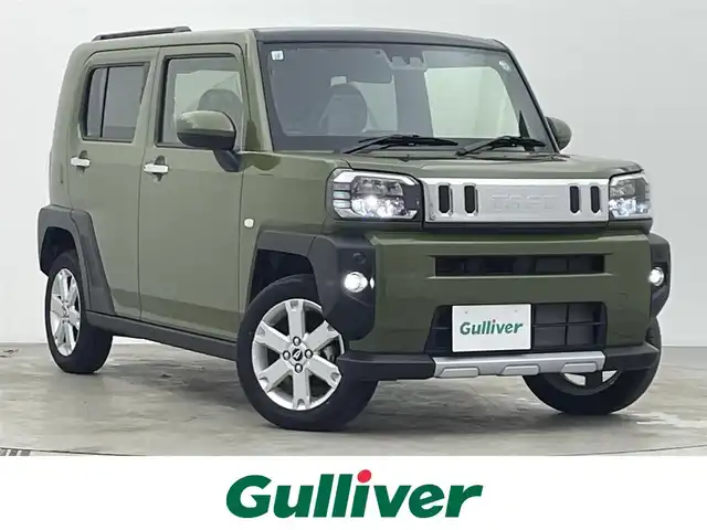 ダイハツ タフト G クロムベンチャー 宮城県 2024(令6)年 0.5万km フォレストカーキメタリック プッシュスタート/パワーステアリング/パワーウィンドウ/社外メモリナビ（AM/FM/BT/CD/DVD）/純正アルミホイール/シートヒーター/ABS/横滑り防止機能/オートライト/衝突軽減システム/コーナーセンサー/LEDヘッドライト/Wサイドエアバック/バックカメラ/スマートキー