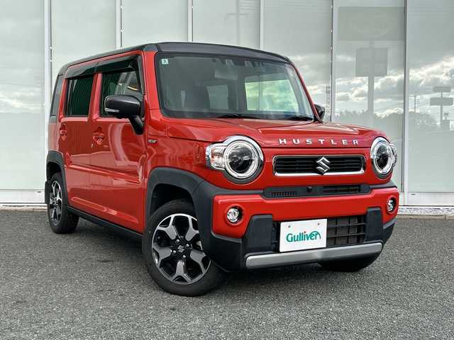 スズキ ハスラー HYBRID X ターボ 福岡県 2020(令2)年 4.7万km バーミリオンオレンジ/ガンメタリック2トーン メーカーオプション9インチナビ/（DISC/フルセグ/AM/FM/Bluetooth//USB/iPod/SmartphoneLink）/アラウンドビューモニター/ビルドインETC/前後ドライブレコーダー/デュアルカメラブレーキサポート/横滑り防止装置/レーンキープアシスト/クリアランスソナー/LEDヘッドライト/フォグランプ/クルーズコントロール/パドルシフト/ステアリングスイッチ/D/N席シートヒーター/レザー調シートカバー/電動格納ミラー/ドアバイザー