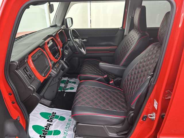 スズキ ハスラー HYBRID X ターボ 福岡県 2020(令2)年 4.7万km バーミリオンオレンジ/ガンメタリック2トーン メーカーオプション9インチナビ/（DISC/フルセグ/AM/FM/Bluetooth//USB/iPod/SmartphoneLink）/アラウンドビューモニター/ビルドインETC/前後ドライブレコーダー/デュアルカメラブレーキサポート/横滑り防止装置/レーンキープアシスト/クリアランスソナー/LEDヘッドライト/フォグランプ/クルーズコントロール/パドルシフト/ステアリングスイッチ/D/N席シートヒーター/レザー調シートカバー/電動格納ミラー/ドアバイザー