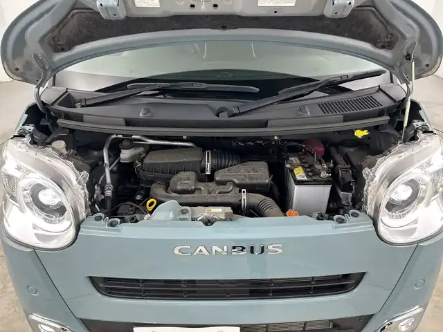 ダイハツ ムーヴ キャンバス セオリー G 愛知県 2022(令4)年 1.3万km レイクブルーメタリック 禁煙車/純正7インチディスプレイオーディオ/（AM/FM/CD/DVD/Bluetooth/USB)/バックカメラ/スマートアシストIII/・衝突軽減ブレーキ/。レーンキープアシスト/・オートマチックハイビーム/・クリアランスソナー/・誤発進抑制機能/ドライブレコーダー/シートヒーター/両側パワースライドドア/アイドリングストップ/スマートキー/スペアキー有/電子パーキング/オートホールド/純正フロアマット/横滑り防止装置/LEDヘッドライト/フロントフォグライト