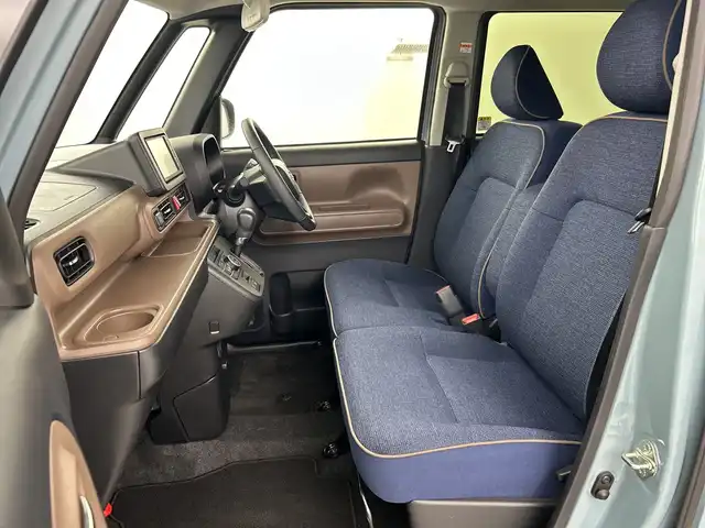 ダイハツ ムーヴ キャンバス セオリー G 愛知県 2022(令4)年 1.3万km レイクブルーメタリック 禁煙車/純正7インチディスプレイオーディオ/（AM/FM/CD/DVD/Bluetooth/USB)/バックカメラ/スマートアシストIII/・衝突軽減ブレーキ/。レーンキープアシスト/・オートマチックハイビーム/・クリアランスソナー/・誤発進抑制機能/ドライブレコーダー/シートヒーター/両側パワースライドドア/アイドリングストップ/スマートキー/スペアキー有/電子パーキング/オートホールド/純正フロアマット/横滑り防止装置/LEDヘッドライト/フロントフォグライト