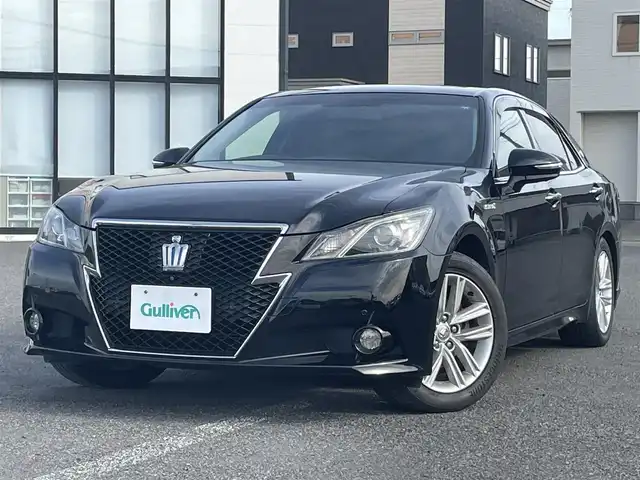 トヨタ クラウン ハイブリッド アスリートS Four ブラック 道央・札幌 2014(平26)年 15.8万km ブラック ４WD/寒冷地仕様/純正メーカーオプションナビ/AM/FM/BT/フルセグ/横滑り防止装置/クルーズコントロール/クリアランスソナー/バックカメラ/全方位カメラ/ビルトインETC/ECOMODE/SNOWMODE/SPORTMODE/前席パワーシート/前席シートヒーター/前席エアシート/レザーシート/革巻きステアリング/ステアリングリモコン/ハンドルヒーター/サンルーフ/自動防眩ミラー/MTモード付AT/プッシュスタート/スマートキー/LEDヘッドライト/オートライト/フォグランプ/電動格納ミラー/ヒーテッドドアミラー/ウィンカーミラー/純正フロアマット/ドアバイザー/スペアキー/純正エンジンスターター/社外アルミホイール付冬タイヤ積込/255/45/R18/2022年/山5ｍｍ