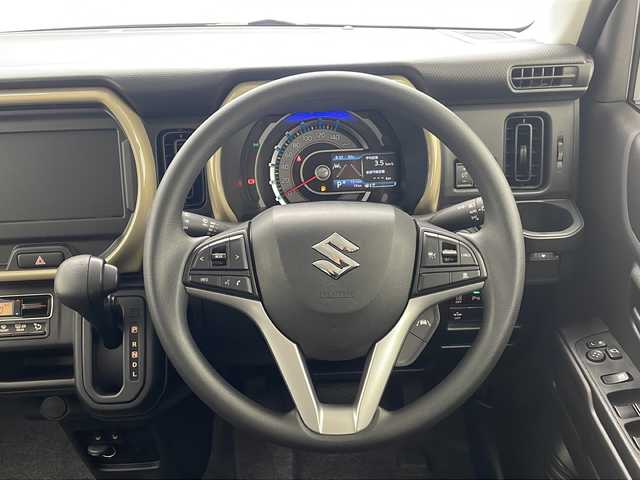 スズキ ハスラー HYBRID G 沖縄県 2025(令7)年 0.1千km ソフトベージュメタリック スズキセーフティサポート搭載車/前席シートヒーター/リアコーナーセンサー/レーダークルーズコントロール/LEDヘッドライト/プッシュスタート/スマートキー/スペアキー/オートエアコン/電動格納ミラー　