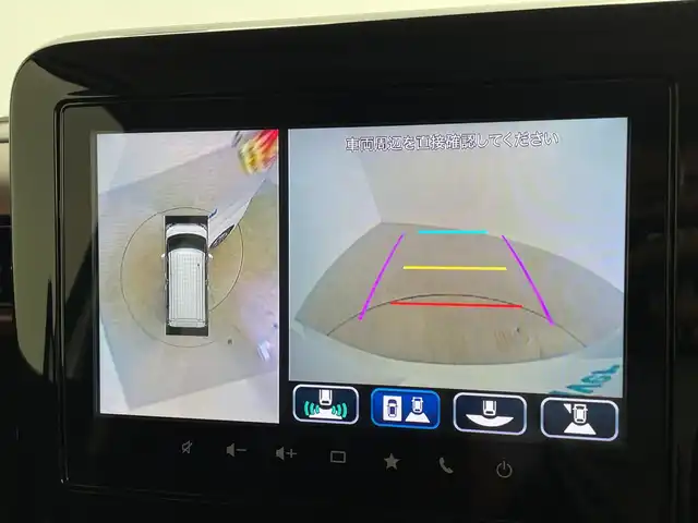 スズキ スペーシア カスタム HYBRID XS 鹿児島県 2024(令6)年 1.5万km ピュアホワイトパール/ブラック2トーン ワンオーナー/純正9インチナビ/（フルセグTV/BT/Applecarplay）/全方位モニター/ドライブレコーダー/デュアルセンサーブレーキサポート/レーンキープアシスト/ブレーキホールド/LEDライト/フォグLEDライト/ビルトインETC/ハーフレザーシート/シートヒーター（D＋N）/オットマン/両側パワースライドドア/純正15インチアルミホイール/アイドリングストップ/横滑り防止機能/フロアマット/ドアバイザー